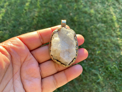 Large Raw Natural Rainbow Moonstone Pendant, Tibetan Silver, Crystal Jewelry, Raw Stone Pendant, Feminine Devine, Girl Power, Crown Chakra