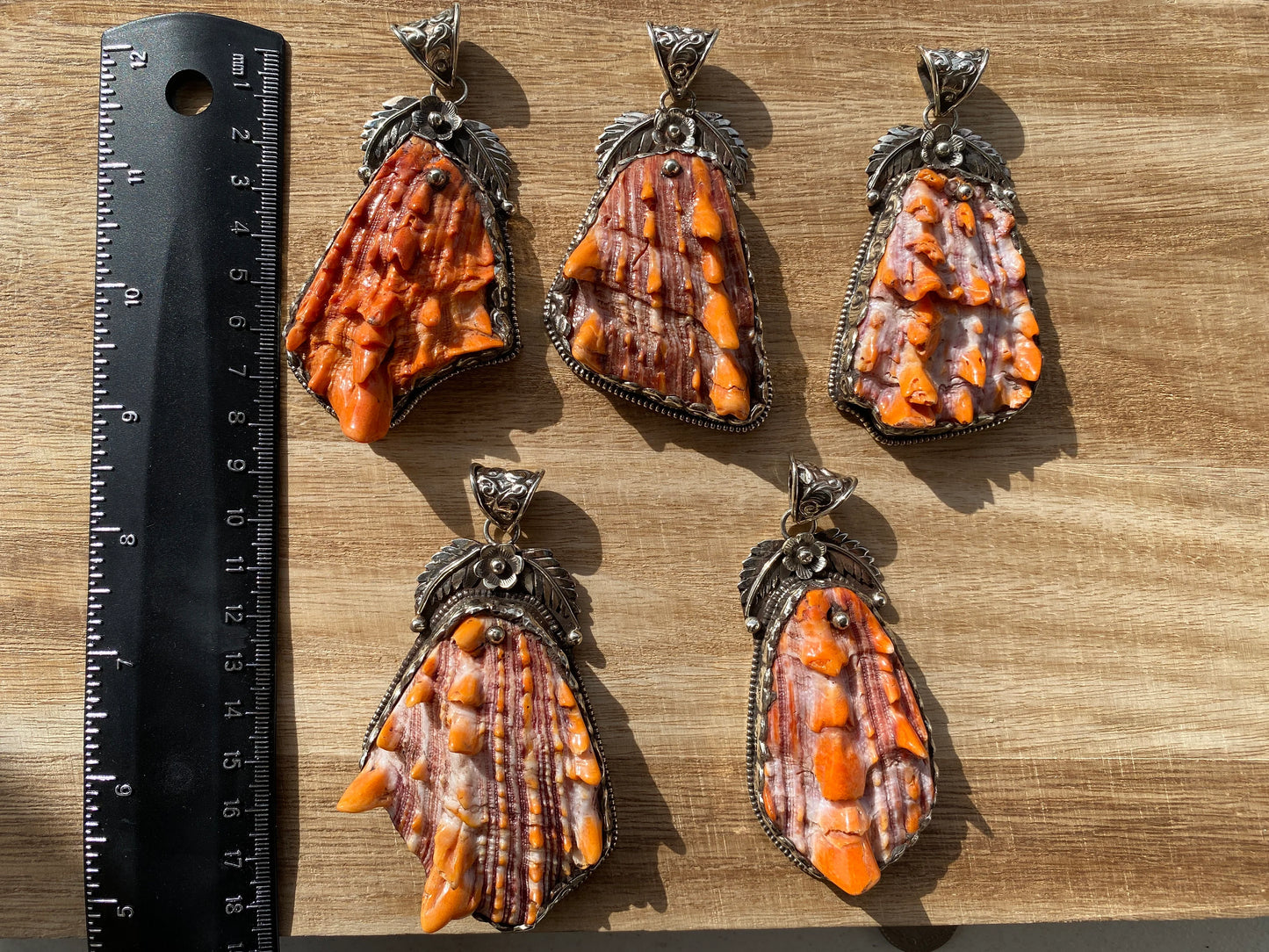 Large Raw Spiny Oyster Tibetan Silver Pendant, Nature Crafted, Desert Sea Gem, Oceanic Ornament, Ocean Jewel, Ocean Inspired Jewelry