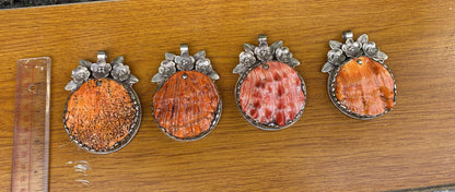 Large Spiny oyster Tibetan Silver Pendant, Ocean Inspired Jewelry, Bohemian Daily Wear, Hammered Pendant, Unique Gift ideas