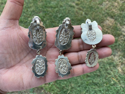 Larimar Natural Stone Tibetan Silver Pendant, Jewelry for Men or Women, Ethnic Jewelry, Energy Stone Pendant, Birthstone, Hill Tribe, Boho