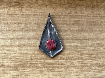 Latest Design Small Gemstone Pendant, Oxidize Brass Pendant, Labradorite Pendant, Ruby Pendant, Earring Component, Unique Design, Gift Idea