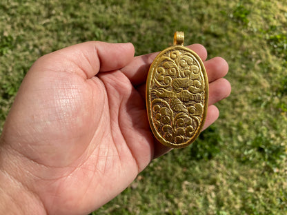 Leo Zodiac Symbol with Om, Bone 18k Matte Gold Overlay with Anti Tarnish Pendant, Horoscope Pendant, Zodiac Sign, Unisex, Astrology Jewelry