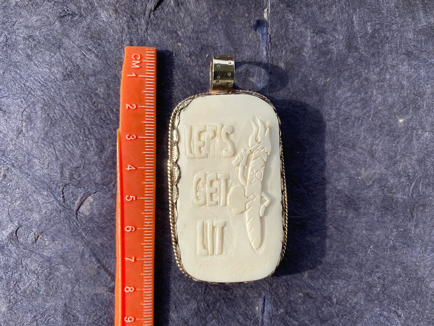 Lets Get Lit Marijuana Joint Bone Pendant, Tibetan Silver, Marijuana Lovers Jewelry, Cannabis Stoner, Weed Blunt Jewelry, Funny Gift