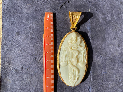 Libra Zodiac Carved Bone Pendant, 18k Brushed Gold Overlay with Anti Tarnish, Horoscope Pendant, Zodiac Sign Jewelry,  Libra Birthday Gift,