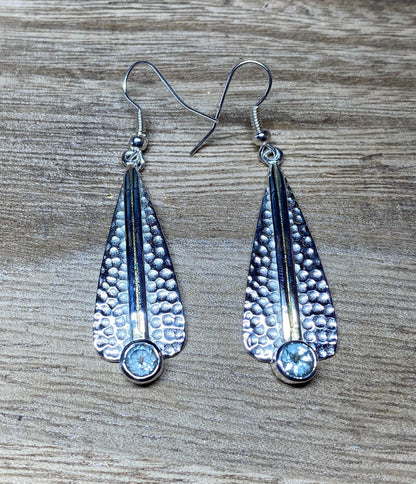 Light Weight Silver Overlay Earrings, Natural Gemstone, Faceted Blue Topaz, Peridot, Moonstone, Black Onyx, Amethyst, Birthstone Earring
