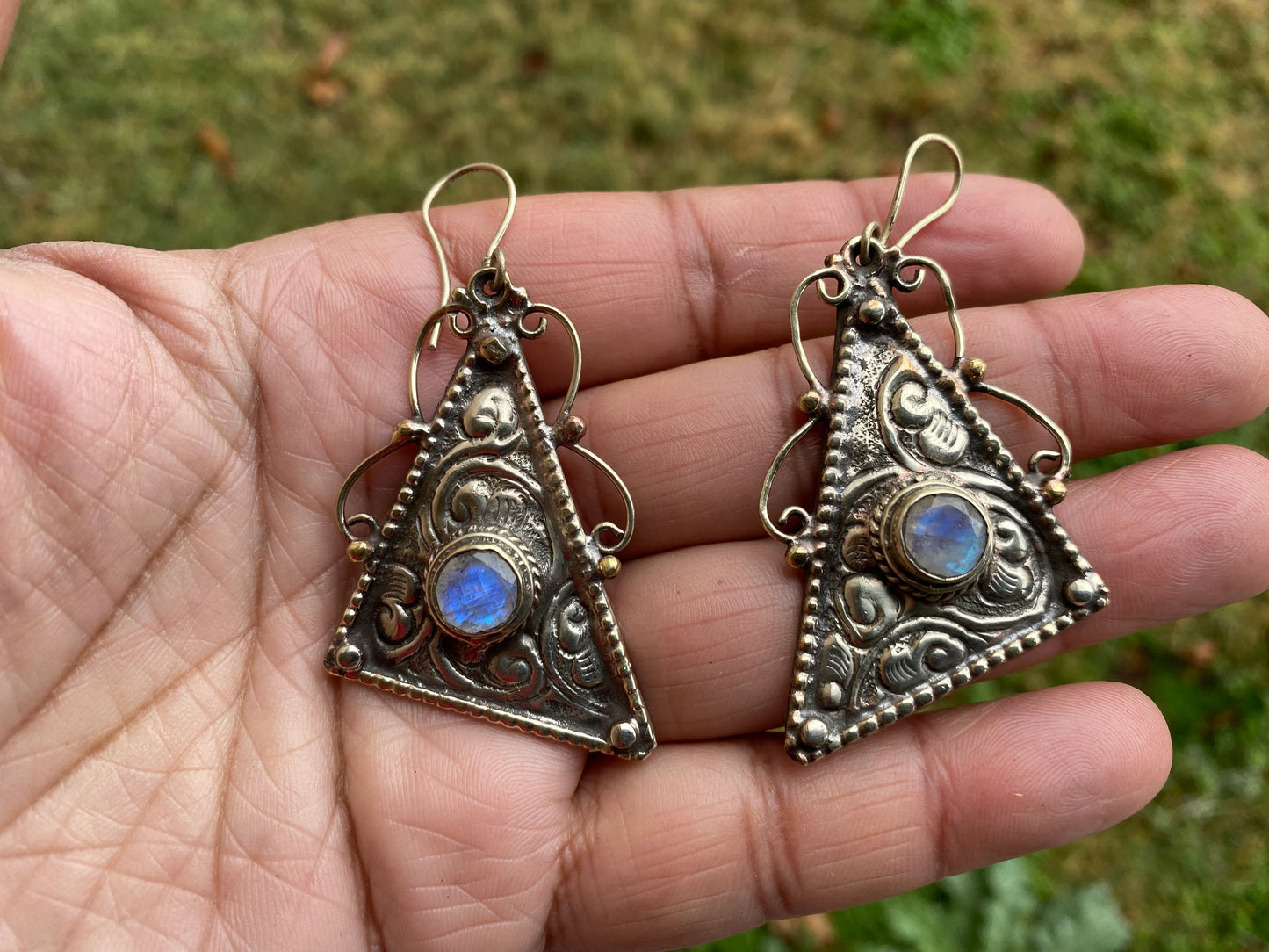Light Weight Tibetan Silver Earrings, Citrine or Moonstone Gemstone, Birthstone Earring, Birthday Gift, Dangle Earrings, Bridesmaid Jewelry