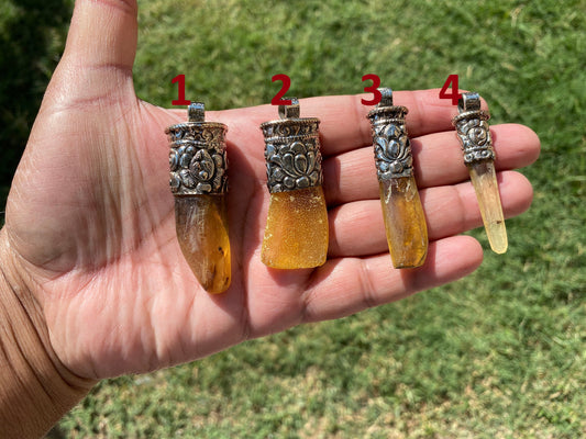 Long Shapes Raw Baltic Amber Tibetan Silver Pendant, Amber jewelry, Amber Jewelry, Rough Amber, Genuine Baltic Amber, Metaphysical, Bohemian