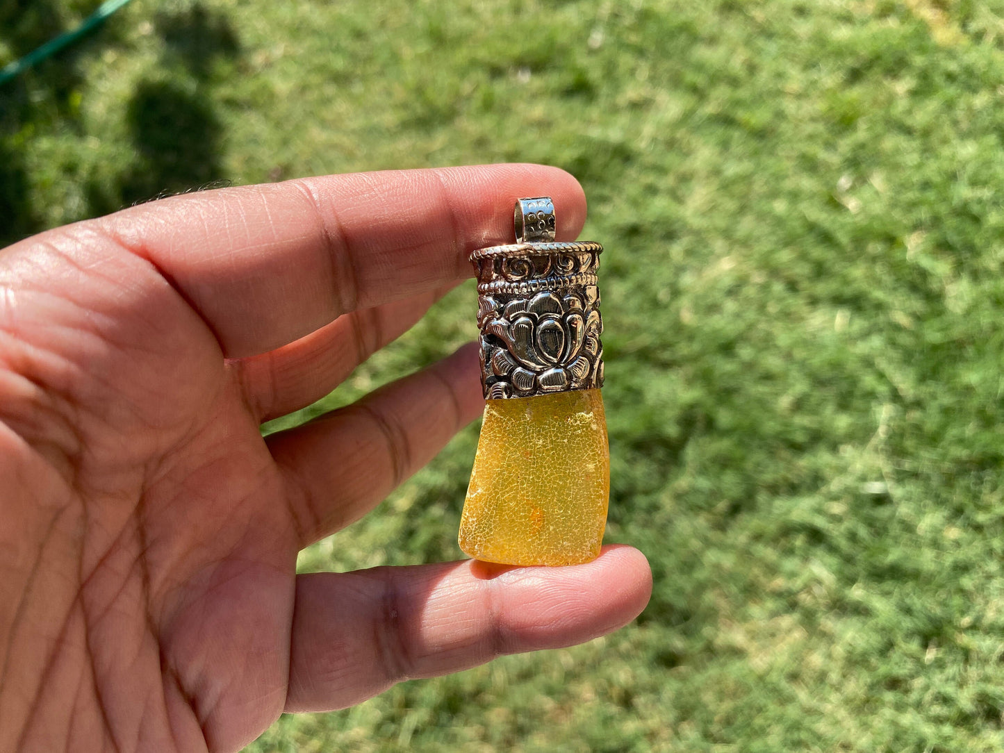 Long Shapes Raw Baltic Amber Tibetan Silver Pendant, Amber jewelry, Amber Jewelry, Rough Amber, Genuine Baltic Amber, Metaphysical, Bohemian