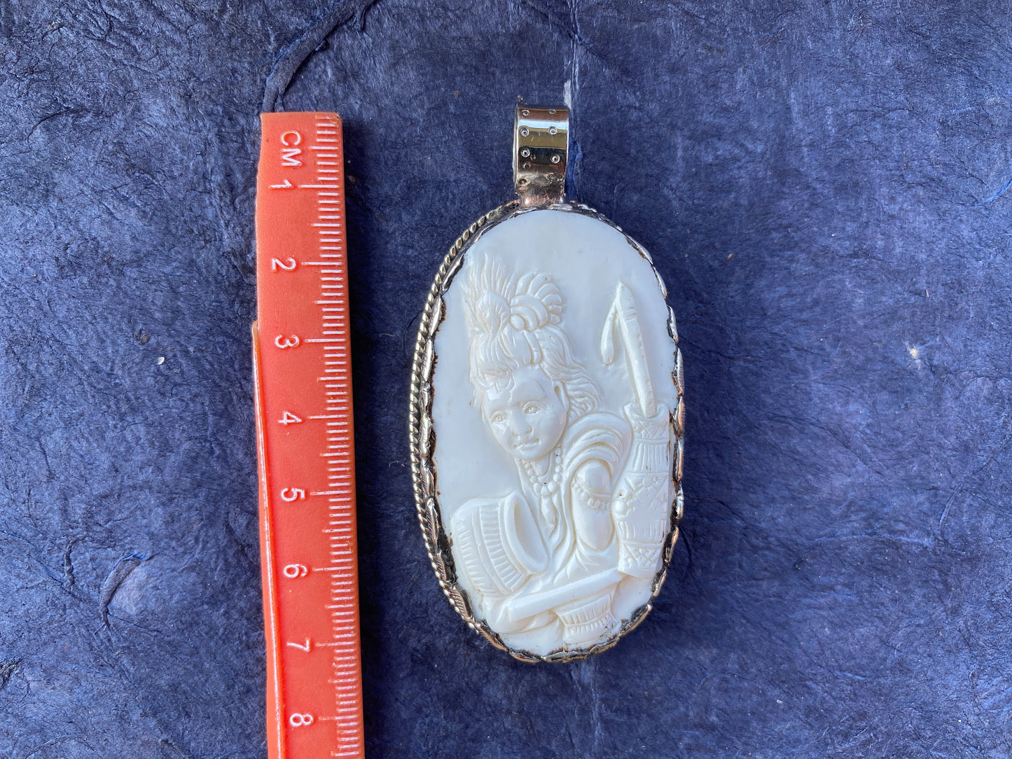 Lord Krishna Pendant, Carved Buffalo Bone made with Tibetan Silver, Bal Gopal, Hindu God Amulet, Protection Charm, Universal Love, Krisna,