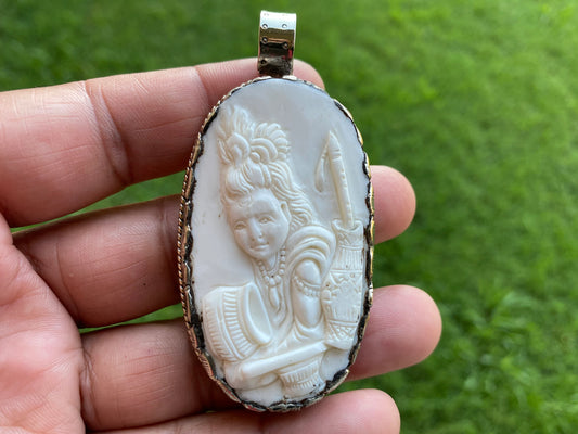 Lord Krishna Pendant, Carved Buffalo Bone made with Tibetan Silver, Bal Gopal, Hindu God Amulet, Protection Charm, Universal Love, Krisna,