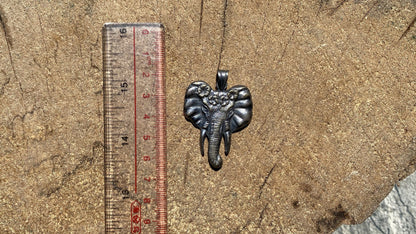 Majestic Elephant Pendant in Brass, Handmade Elephant carved on Brass, Unique elephant Pendant, Unisex Pendant, Hammered design.