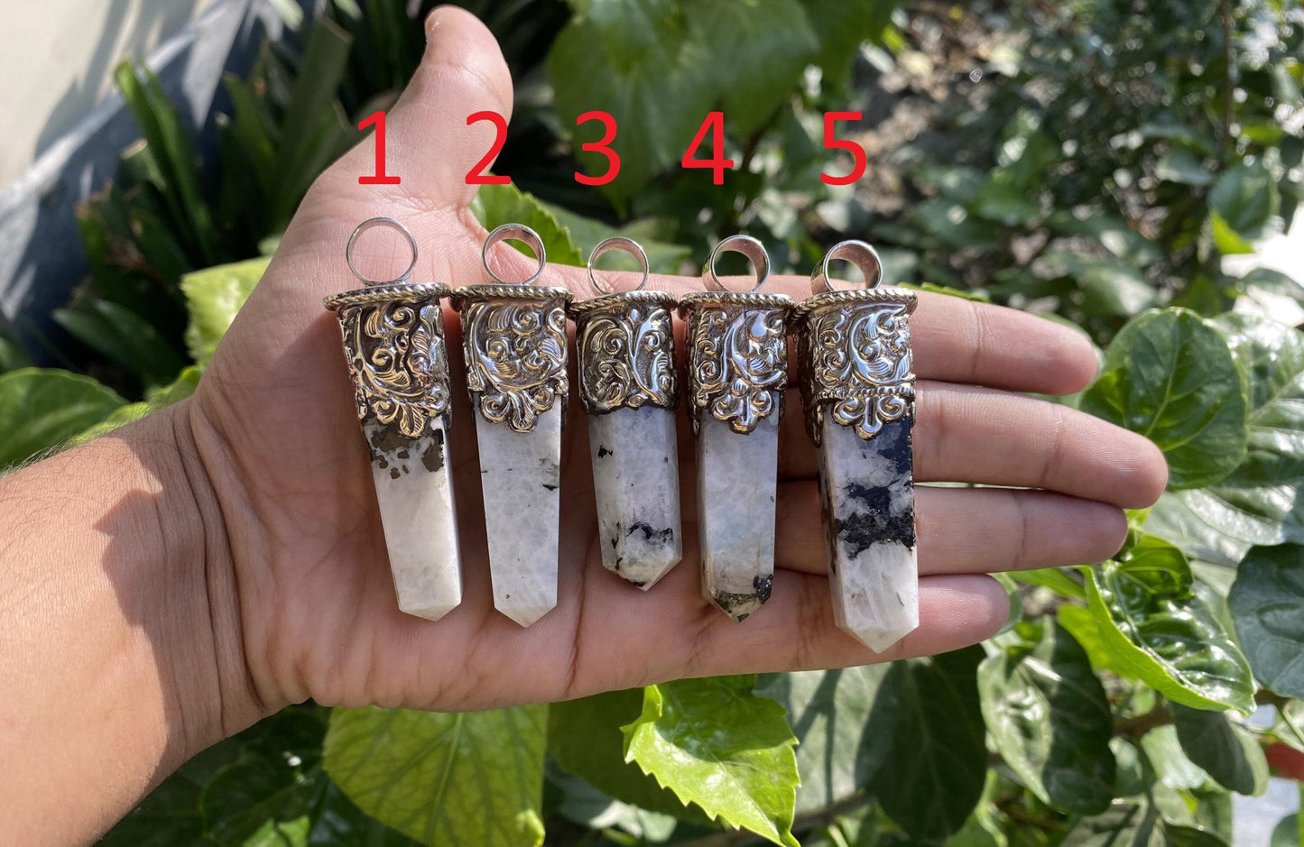 Moonstone Pendant in Hammered Tibetan Silver | Bohemian Charm with Emotional & Spiritual Benefits, Unique Unisex Gift, Birthstone Jewelry