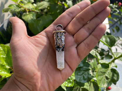 Moonstone Pendant in Hammered Tibetan Silver | Bohemian Charm with Emotional & Spiritual Benefits, Unique Unisex Gift, Birthstone Jewelry