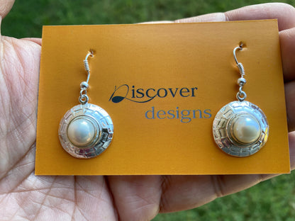 Mother of Pearl Silver Overlay Earring, Birthstone, Birthday Gift for Girlfriend, Dangle Earring, Gemstone Earrings, Bridesmaid Earring