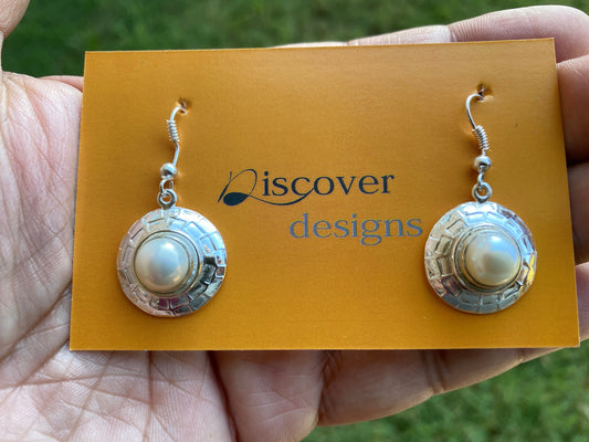 Mother of Pearl Silver Overlay Earring, Birthstone, Birthday Gift for Girlfriend, Dangle Earring, Gemstone Earrings, Bridesmaid Earring