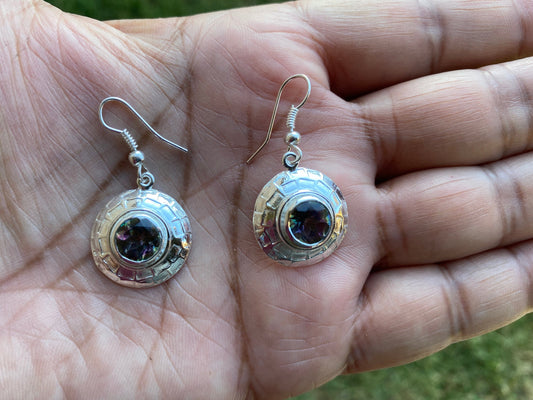 Mystic Topaz Gemstone Silver Overlay Earring, Birthstone, Birthday Gift for Girlfriend, Dangle Earring, Gemstone Earring, Bridesmaid Earring