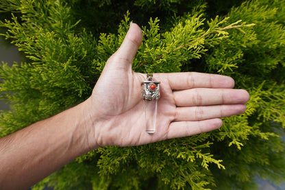 Natural Crystal with Red Coral Tibetan Silver Pendant | Nature Inspired Jewlery, Unisex pointed Pendant for Daily wear, Jewlery Gift