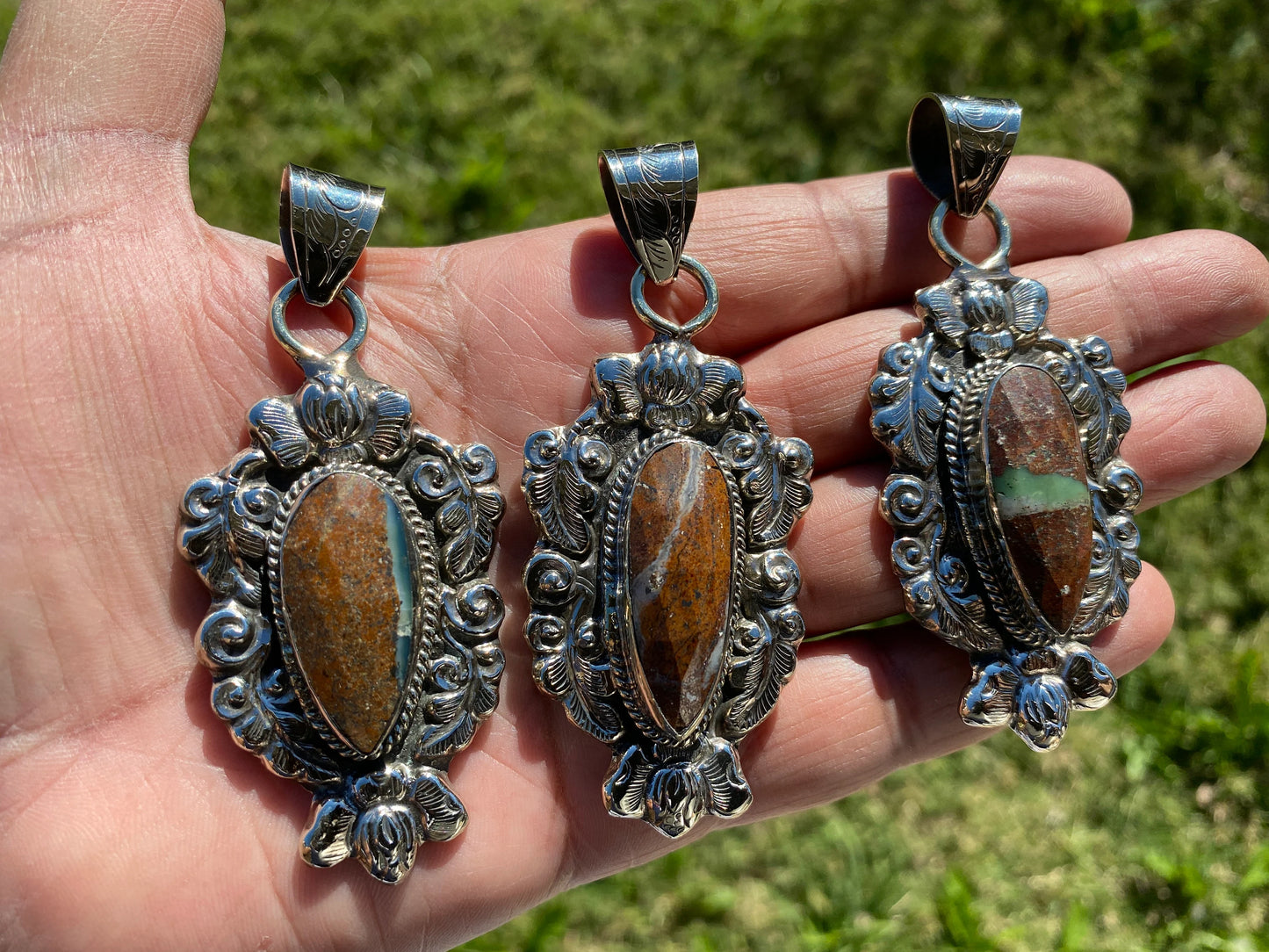 Natural Stone Chrysoprase Tibetan Silver Pendant, Untreated Gem Jewelry For Girlfriend, Australian Gemstone, Raw Chrysoprase Boho Pendant