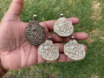 Natural Turquoise Tibetan Silver Pendant, Women's or Men's Jewelry, Ethnic Jewelry, Pendant, Birthstone, Birthday Gift, Pendant for Necklace