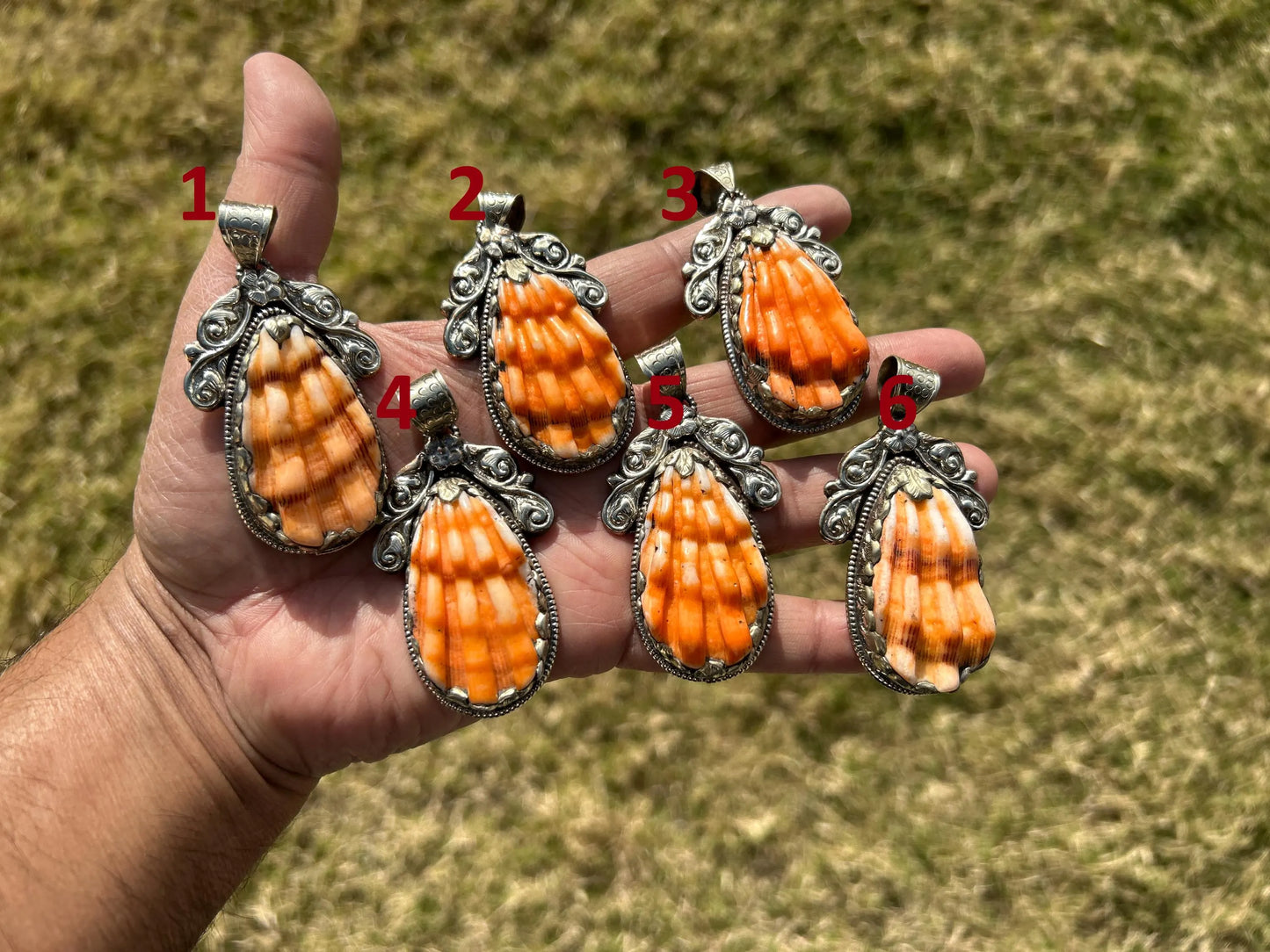 Handcrafted Spiny Oyster Tibetan Silver Pendant, Nature Crafted, Desert Sea Gem, Oceanic Ornament, Ocean Jewel, Ocean Inspired Jewelry