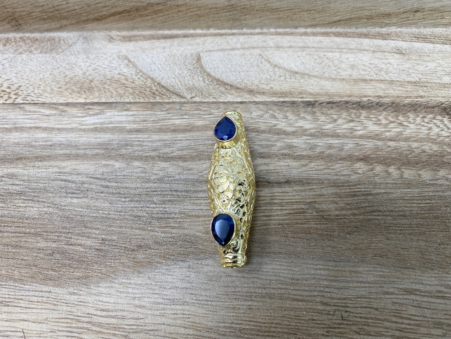 Nepal Bead, Abalone/ Emerald/ Ruby/ Citrine/ Blue Sapphire/ Pearl/ Black Onyx, 14K Matte Gold overlay/ Handcrafted Tibetan Bead for Necklace