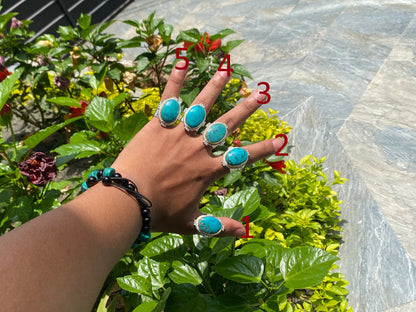 Nepal's Finest: Aesthetic Turquoise Women's Ring, Adjustable Unisex Ring, Antique Ring, Hippie Fashion, Two tone Ring.