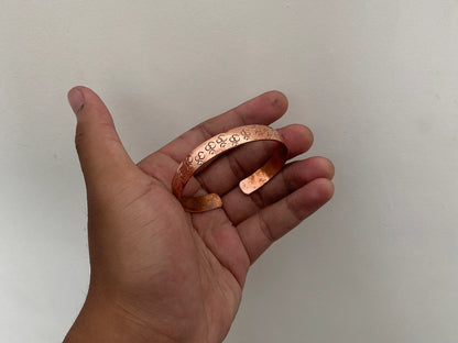 OM carved Copper Bangles, Handmade Bracelet, Healing Bracelet, Adjustable Bangles, Bracelet for Meditation, Bracelet for positivity, Unisex.