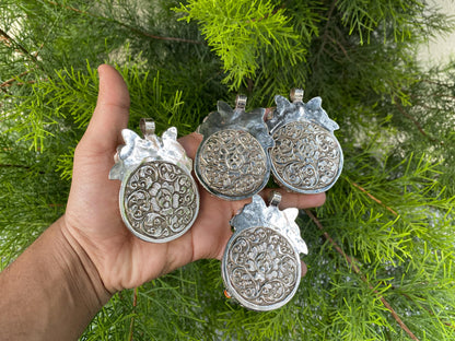 Spiny Oyster Handcrafted Tibetan Silver Pendant; Ocean Inspired Jewelry, Unique Ethnic Bohemian Necklace Pendant for Men & Women, Gift ideas