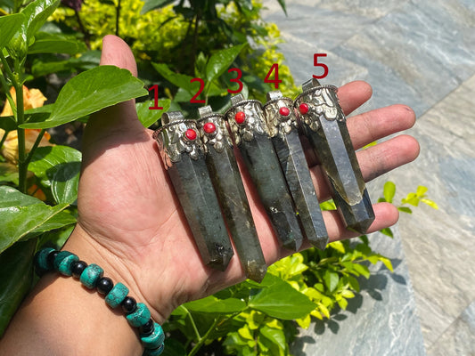 Daily Wear Labradorite Pendant: Perfect Gift for Her, Handmade Pendant, Tibetan Silver Pendant, Healing Pendant.