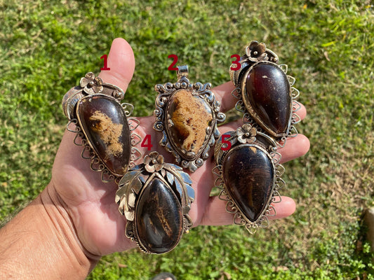 Raw Baltic Amber Tibetan Silver Pendant, Fossilized Amber Jewelry, Ancient Style Amber Pendant, Earthy Bohemian Jewelry, Amber Jewelry Gift