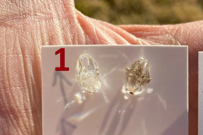 Raw Herkimer Diamond Sterling Silver Stud Earring, Elegant, Dainty, Stylish Natural Gemstone, Raw Prong Set Stud Earring, April Birthstone