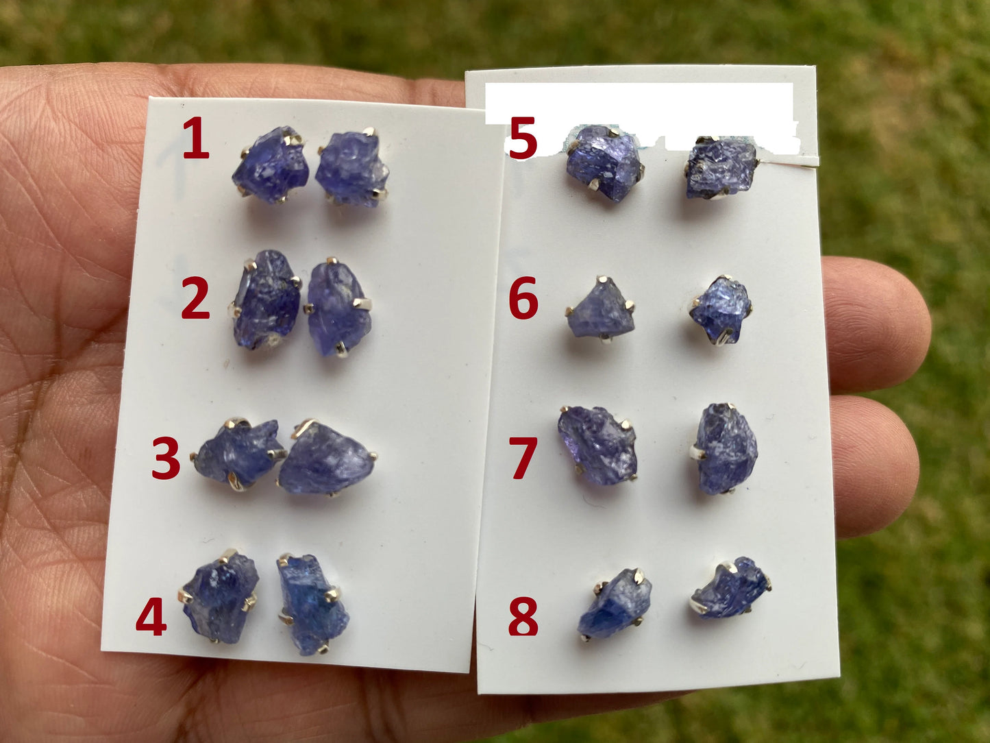 Raw Lapis Lazuli Gemstone Stud Earring, 92.5 Sterling Silver, Raw Natural Stone, Energy, Protection Jewelry, Handmade Earring, Birthday Gift
