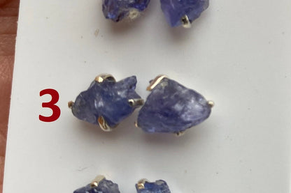 Raw Lapis Lazuli Gemstone Stud Earring, 92.5 Sterling Silver, Raw Natural Stone, Energy, Protection Jewelry, Handmade Earring, Birthday Gift