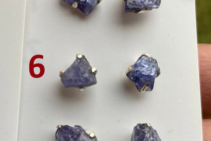 Raw Lapis Lazuli Gemstone Stud Earring, 92.5 Sterling Silver, Raw Natural Stone, Energy, Protection Jewelry, Handmade Earring, Birthday Gift