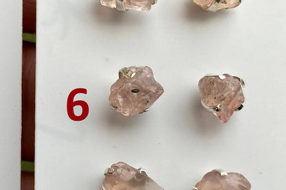 Raw Natural Morganite Stud Earrings, Sterling Silver, Rough Morganite Stud Earrings, Morganite Jewelry, Prong Earring, Gemstone Post Earring