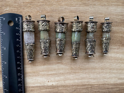 Raw Watermelon Tourmaline Tibetan Silver Pendant, Gemstone Energy Pendant, Nature Inspired Pendant, Metaphysical Jewelry, Healing Jewelry