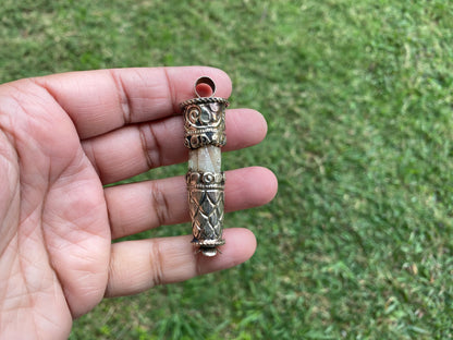 Raw Watermelon Tourmaline Tibetan Silver Pendant, Gemstone Energy Pendant, Nature Inspired Pendant, Metaphysical Jewelry, Healing Jewelry