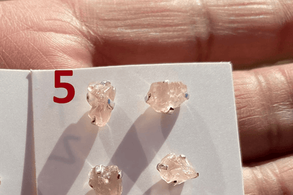 Raw Natural Morganite Gemstone Stud Earrings, Sterling Silver, Rough Morganite Stud Earrings, Morganite Jewelry, Prong Earring, Post Earring