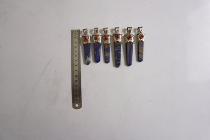 Red Coral-Enhanced Lapis Lazuli Tibetan Silver Pendant | Natural Gemstone Jewelry, Handmade Chakra Necklace, Unique Handmade Pendant Gift