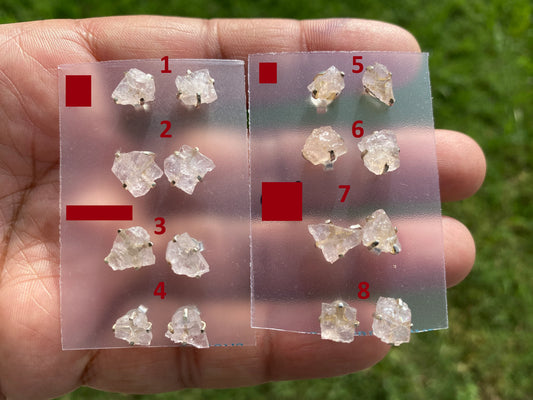 Rough Morganite 92.5 Sterling Silver Earring, Morganite Earring, Prong Earring, Natural Stone Stud Earring, Raw Gemstone Stud Earrings Post