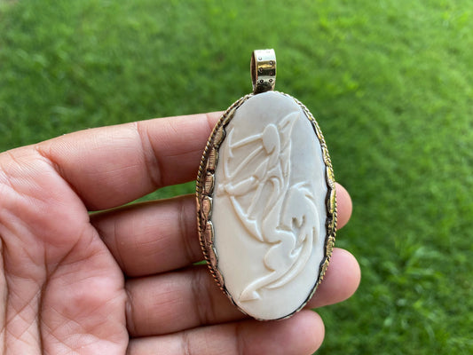 Sagittarius Zodiac Symbol  Pendant, Hand Carved Buffalo Bone Tibetan Silver, Horoscope Medallion Pendant, Unisex Pendant, Astrology Jewelry