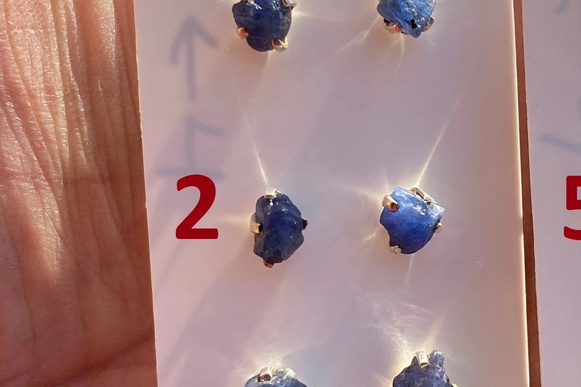 Raw Lapis Lazuli Stud Sterling Silver Earrings, Crystal Stud Earrings, September Birthstone, Gemstone Studs, Free Form Lapis Lazuli Earrings