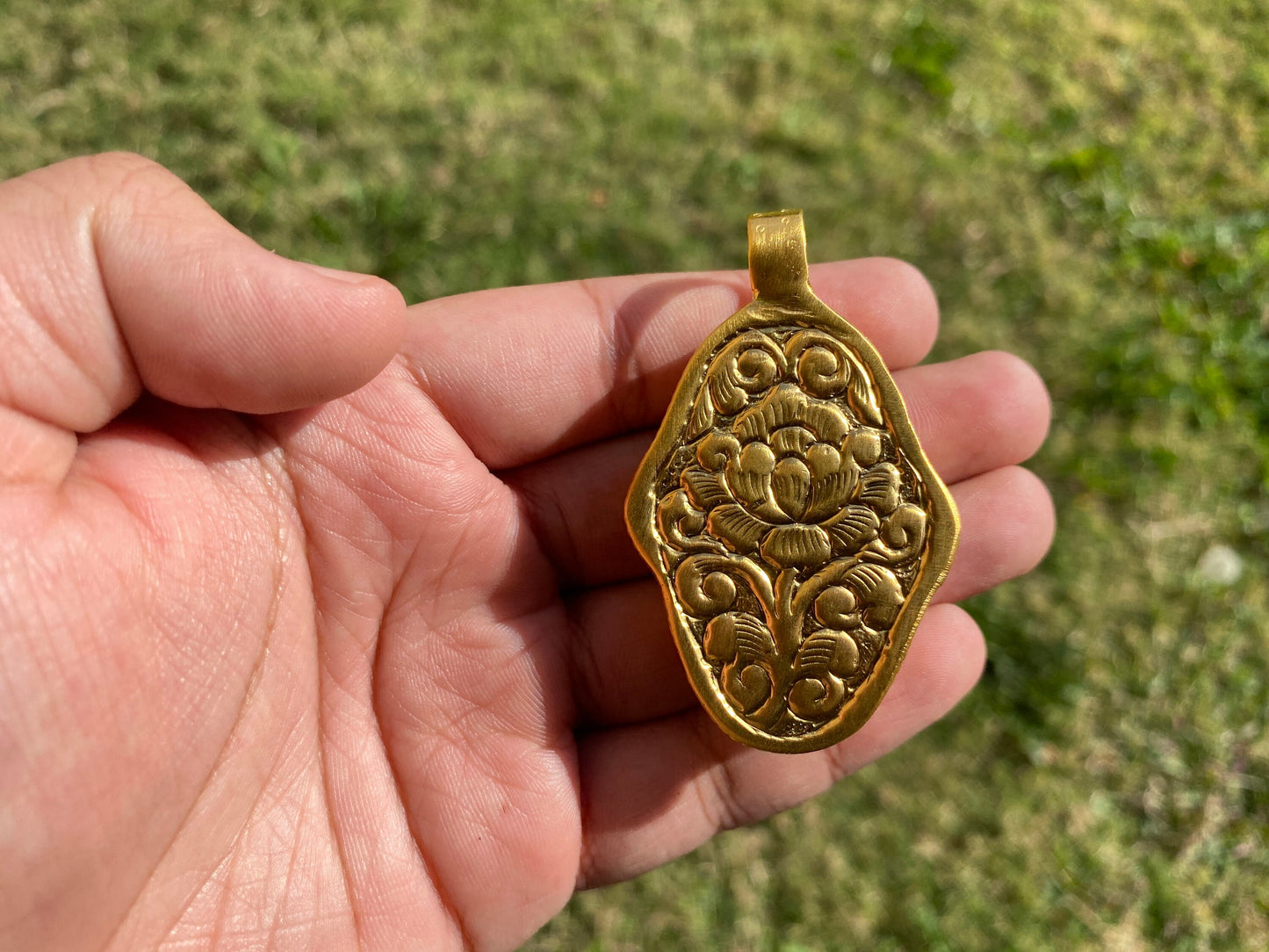 Skull Pendant, Hand Carved Buffalo Bone, High Quality 18k Brushed Gold Overlay Non Tarnish, Unisex Skull Pendant, Gift for Him