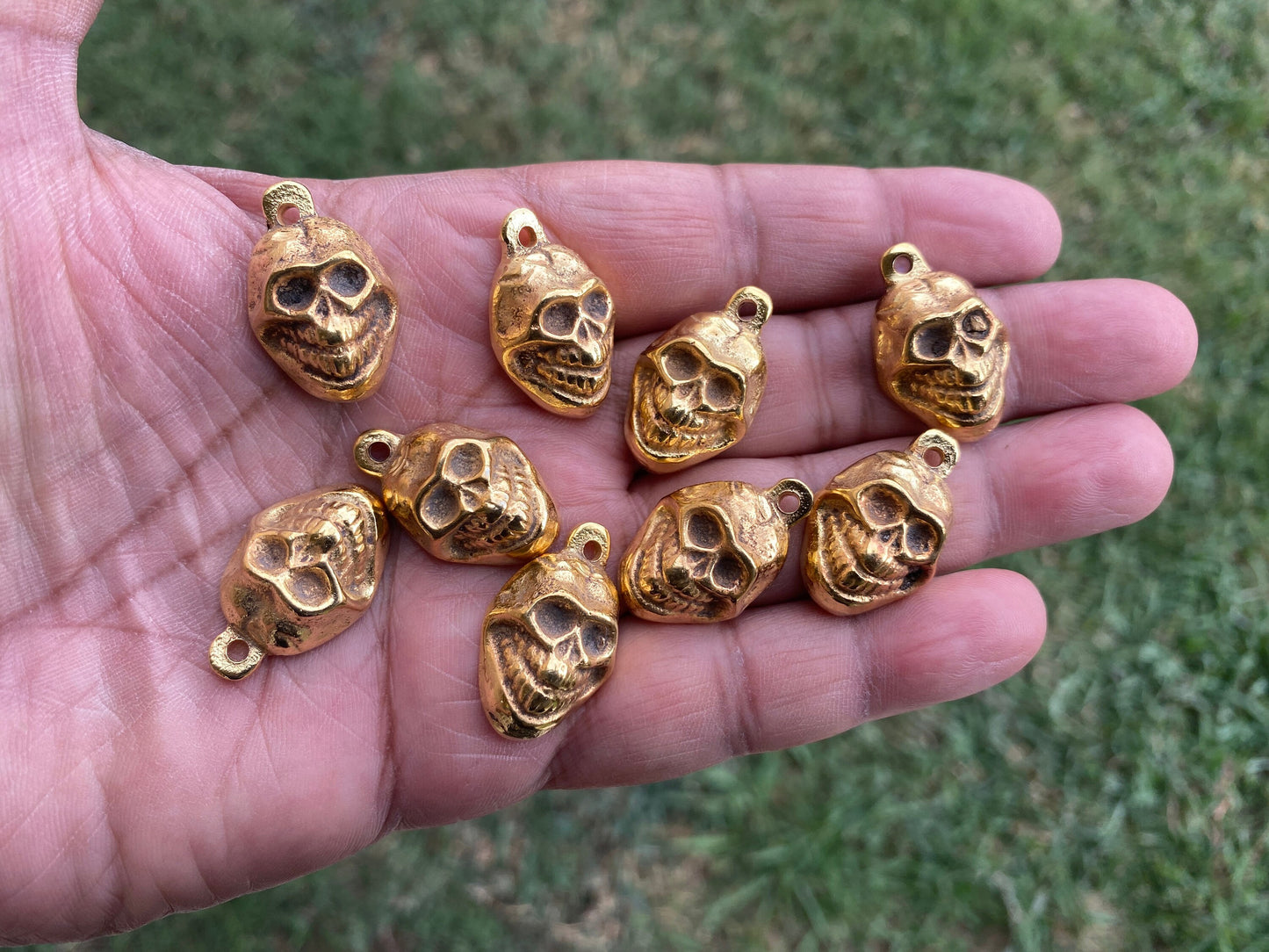 Small African Mask Pendent, Non tarnish Brushed Gold Overlay, African Design, African Tribal Jewelry, Cultural Heritage, Ethnic Design