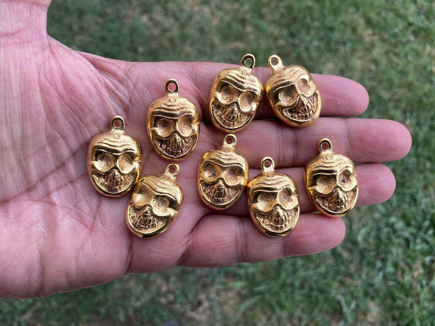 Small African Mask Pendent, Non tarnish Brushed Gold Overlay, African Design, African Tribal Jewelry, Cultural Heritage, Ethnic Design