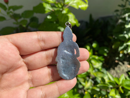 Small Buddha Tibetan Silver Overlay Brass Pendant for Peace and Serenity | Meditation Pendant, Yoga Pendant, Spiritual Jewelry, Gift Pendant