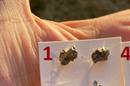 Small Genuine Raw Pyrite Sterling Silver Healing Stone Stud Earrings, Rieke stones , Tiny Raw Gemstone Stud , Geo Earring, Rock Stud Earring