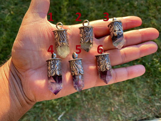 Sterling Silver Rainbow Fluorite Crystal Point Small Pendant, Healing Point Crystal, Fluorite Gemstone Point, Natural Fluorite Crystal Point