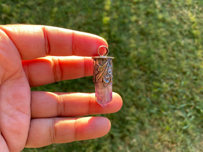 Sterling Silver Rainbow Fluorite Crystal Point Small Pendant, Healing Point Crystal, Fluorite Gemstone Point, Natural Fluorite Crystal Point
