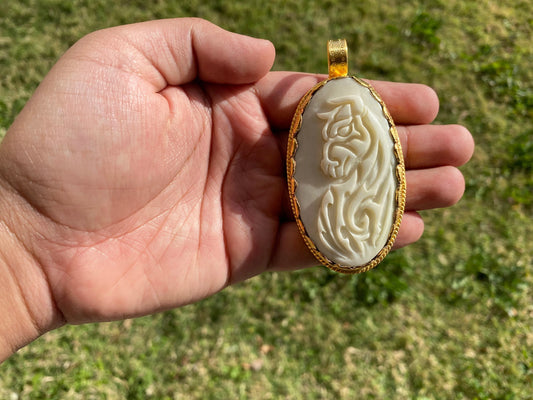 Taurus Zodiac Sign Bone Pendant, 18k Brushed Gold Overlay with Anti Tarnish Pendant, Horoscope Medallion, Bull Zodiac Symbol, Zodiac Jewelry